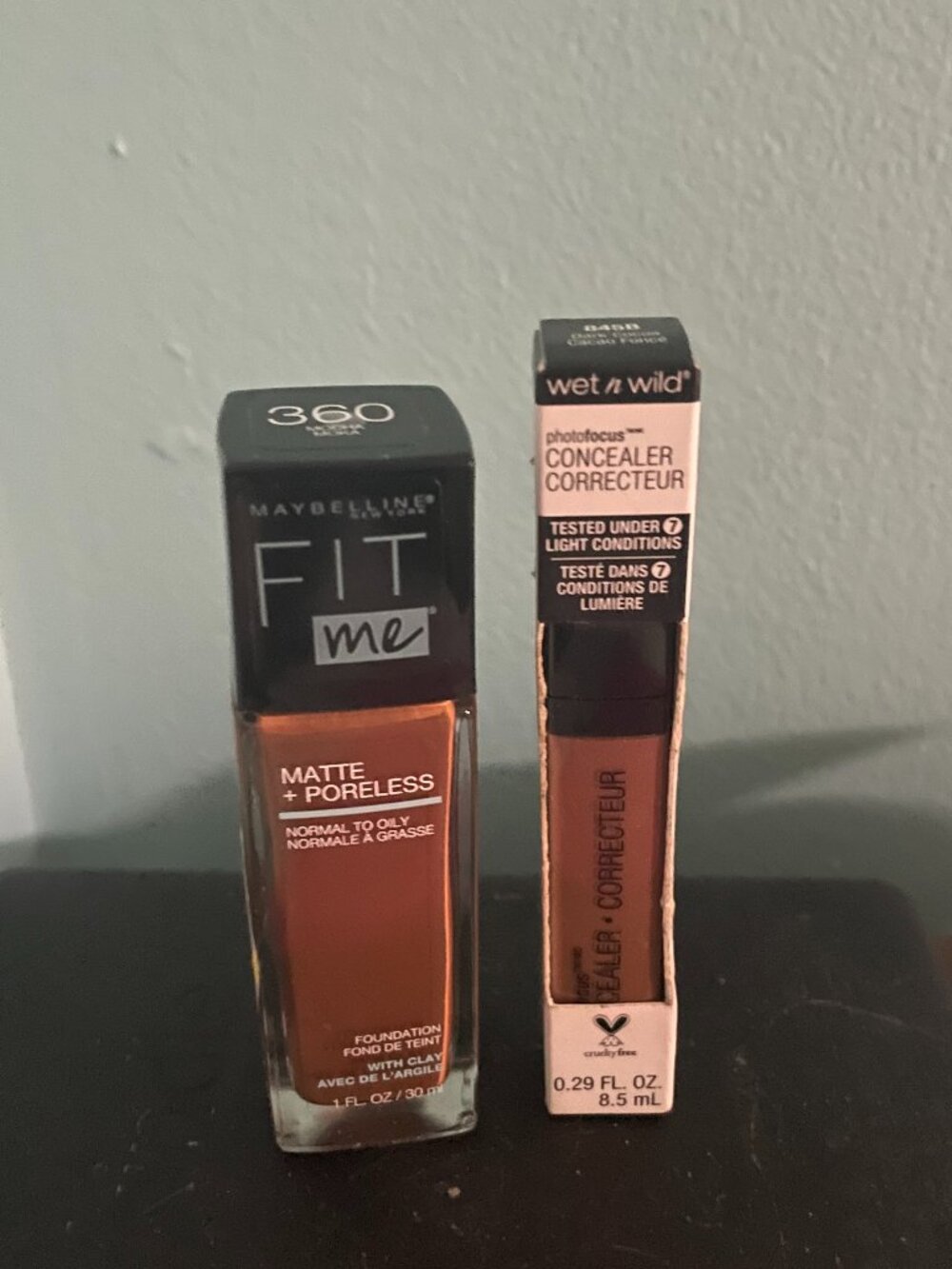 Cocoa Mocha Set: Maybelline Mocha Foundation and Wet 'n Wild Cocoa Concealer